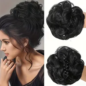 Casual Fluffy and Flowing Hair Bun - 6inch Clip-In Ponytail Hairpiece|Voluminous hair ring, fashionable messy updo accessory, quick hairstyle refresh, Korean trend, Valentine's Day women's wig