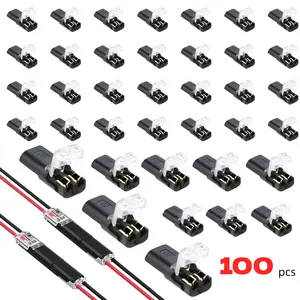 Double-Wire Plug-in Connector Led Light Strip Connectors 2 Pin,Led Strip Lights Connectors Low Voltage Wire Connector with Locking Buckle,Fast Connect Plugs Led Connectors for Strip Lights-YY. lead strip automotive wiring electricity