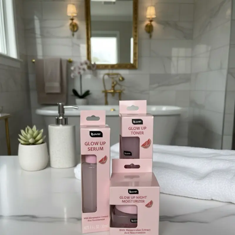 Bpure Watermelon Skincare Set - Cleanser, Cream, and Serum for Hydration