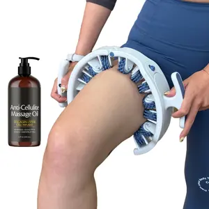 Cellulite Massager Roller – Push-Pull Thigh, Calf, Waist & Leg Muscle Relaxer – Circular Clamp Yoga Roller for Body Sculpting, Deep Tissue Massage, Recovery