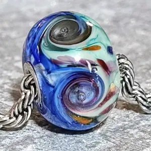 Glass lampwork beads for European style bracelet - From Dusk till Dawn