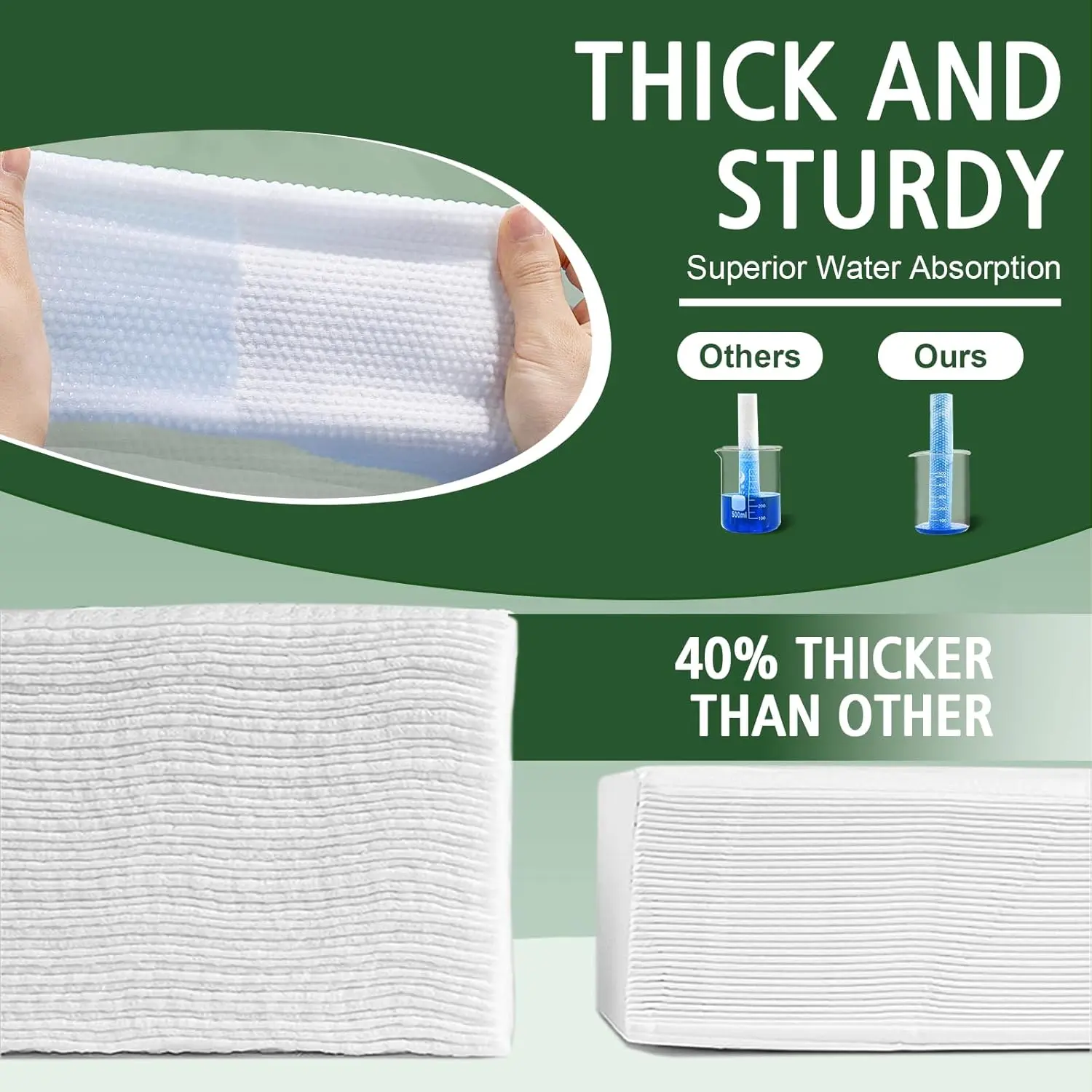 Disposable Face Towels 100 Count, Biodegradable Ultra Soft & Thick Facial Towels for Sensitive Skin, Lint-Free Makeup Remover Dry Wipes, Multi-Purpose Cleansing Towelettes for Face Wipes, Skincare