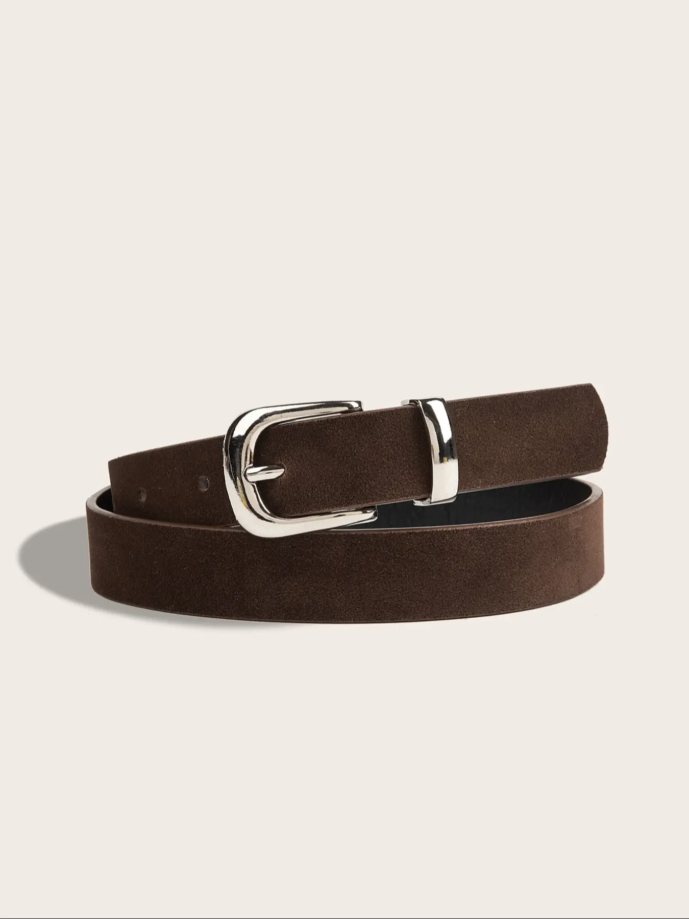 Women's Coffee Color Minimalist Belt, Fashion Belt, Belt with Buckle, Gold Buckle Decorative Waistband, Casual Style for Jeans Coats Dresses, Fall Winter Accessory, Trendy Belt