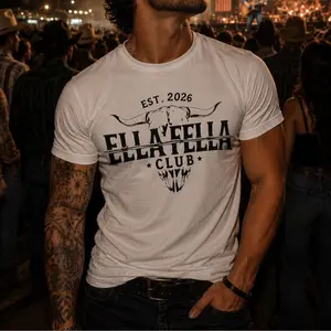 Ella Fella Club Skull Cattle Skull Graphic T-shirt, Est. 2026 Western Logo shirt, Festival Tee, Gifts For Fan, Music Lover Gift