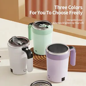 Smart Temperature Display Self-Stirring Mug - USB Charging 304 Stainless Steel & ABS Magnetic Mixer, Perfect for Coffee Lovers/Couples (Home/Office/Travel, Fits Coffee/Milk/Chocolate/Mocha/Protein) Stylish Coffee Mugs