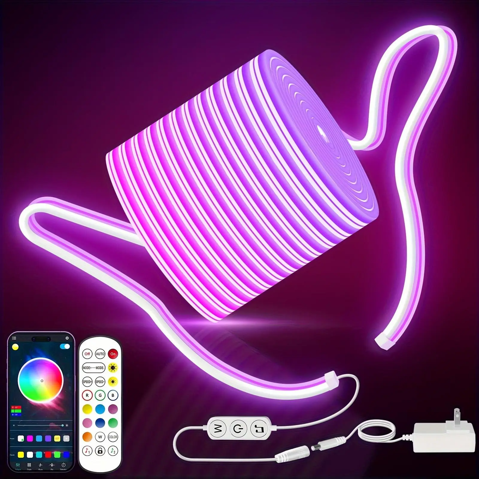 Usb Led Rope LED Neon Rope Lights USB Powered, RGBIC Flexible Rope Lights with APP ...