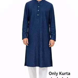 Men's Kurta Pajamas Indian Traditional Wear with Intricate Embroidery Design