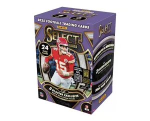 Panini 2025 Select Football 6-Pack Blaster Box- Includes Exclusive Red & Blue Shu-Cuts 24 Cards Per Pack