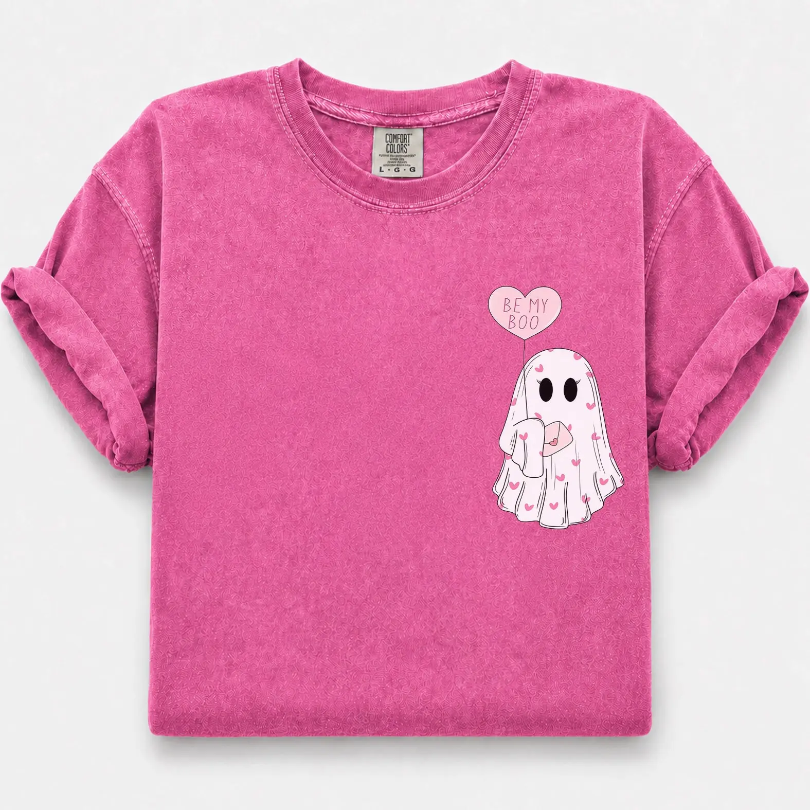 Comfort Colors “Be My Boo” Shirt, Cute Valentine Ghost Heart Graphic Tee, Valentine Ghost Lover Gift