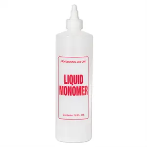 Soft 'N Style Plastic Imprinted Liquid Monomer Storage Bottle, 8oz, Pre-Labeled with Measurement Scale, Twist-Cap Home Organizer Jar
