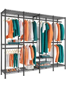 Clothes Rack, Clothing Rack 990LBS Clothing Racks for Hanging Clothes Heavy Duty Clothes Rack Metal Garment Rack Freestanding Closet Rack Portable Clothes Rack