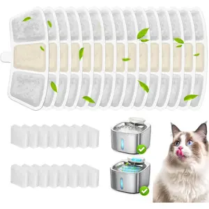16+16 Pack Replacement Filters for  PW04 3.5L   Water Fountain, Includes 16 Filters & 16 Sponges