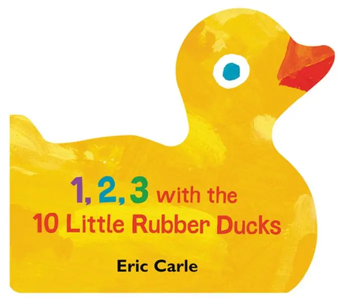 USED Book - 1, 2, 3 with the 10 Little Rubber Ducks: A Spring Counting Book by Carle, Eric (Board book) - english