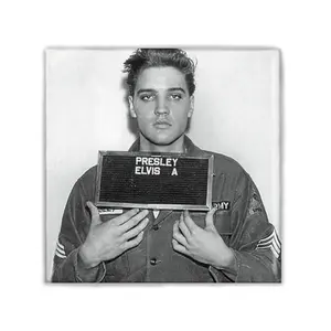 Lot of 2 Elvis Presley - Mugshot Square Fridge Magnets