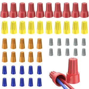 50 count Wire Nuts Wire Caps Electrical Wire Connectors with Spring Small Wire Nuts Assortment Kit for 10-22 AWG Gauge Wire Electric Connectors for Wiring Colorful Twist Nuts for Quick Connection