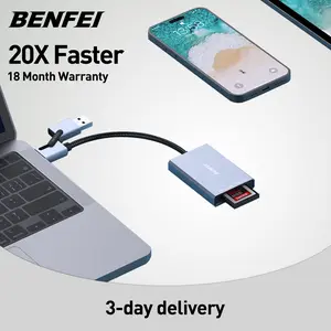 BENFEI CFexpress Type B Card Reader with USB 3.2 (Gen 2) 10Gbps, USB-C&USB-A 2-in-1 Plug Camera