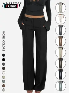 Elegant Women's Casual Pants, Loose Low Waist Straight Leg, Spring & Fall Fashion, Slimming Fit, Comfortable and Stylish