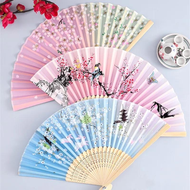 1 Count Chinese Style Folding Fan Elegant Cultural Decorative Handheld Fan For Wedding Party Home Decoration Ideal Gift Choice Viral TikTok Aesthetic Room Decor Must Haves