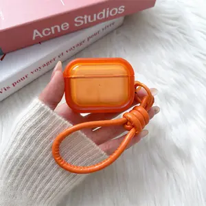 1 simple orange wristband headphone case, cute wireless Bluetooth headphone case, anti drop, durable and stylish accessory, suitable for AirPods pro3/1/2/3/4/pro/pro2 (different models may have different shapes)