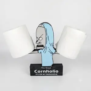 Cornholio Character Toilet Paper Holder - Fun & Functional Bathroom Gadgets | Unique Tissue Roll Storage Organizer