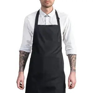 Adjustable Bib Apron, , with 2 Pockets,  Strap and Extra Long Tie, Cooking Kitchen Aprons for Unisex
