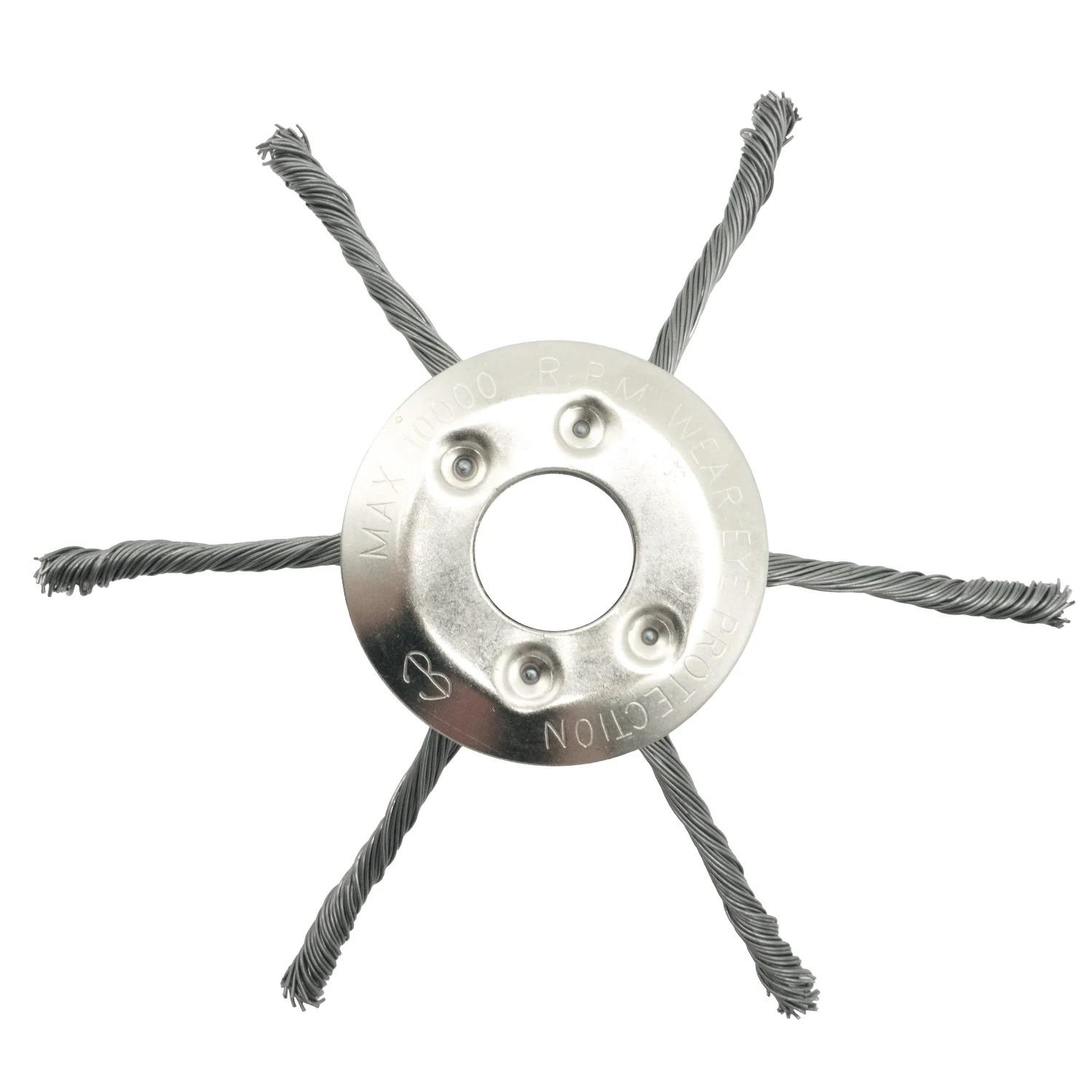 8/9inch Steel Wire Wheel Head Grass Trimmer Head Universal Weed Brush Fit Straight Shaft Brushcutter Removal Moss Rust