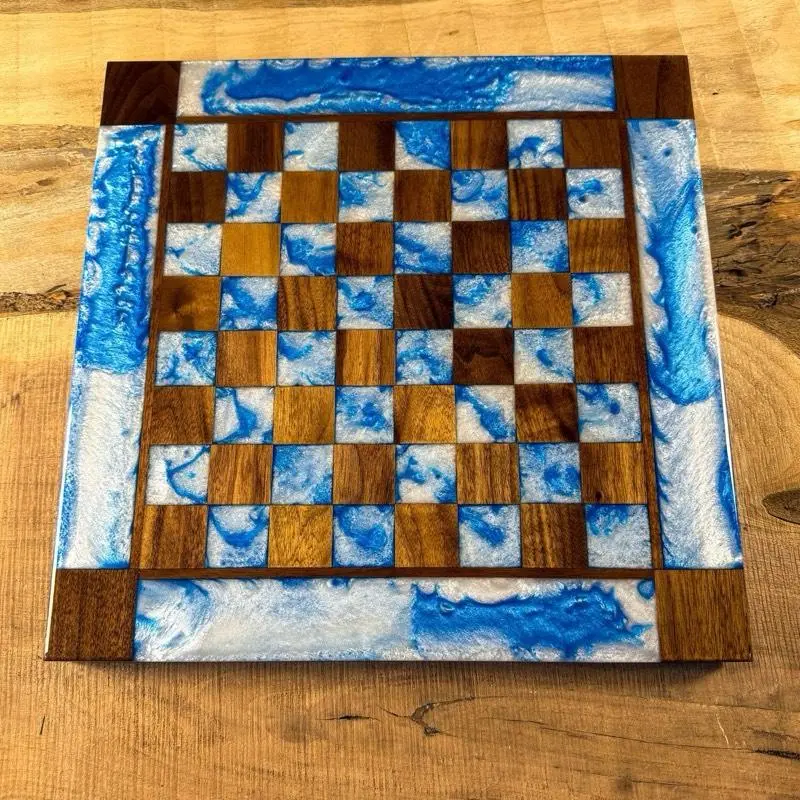 Ocean Cloud Walnut Wood Chess Board (INCLUDES PIECES) Ocean Cloud Walnut Wood Chess Board (INCLUDES PIECES)