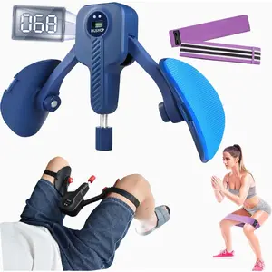 Kegel Exercise Thigh Trainer 0-110 lbs Adjustable Resistance, Pelvic Floor Exercise Devices with Leg Straps,Inner Thigh Exerciser for Women Men