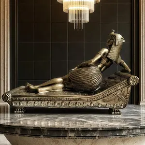 1Count Egyptian Cleopatra Statue - Antique Bronze Finish Resin Sculpture, Elegant Home Office Cafe Decor, Indoor/Outdoor Durable Art Piece, Perfect Halloween & Hisrical Collectible Figurine