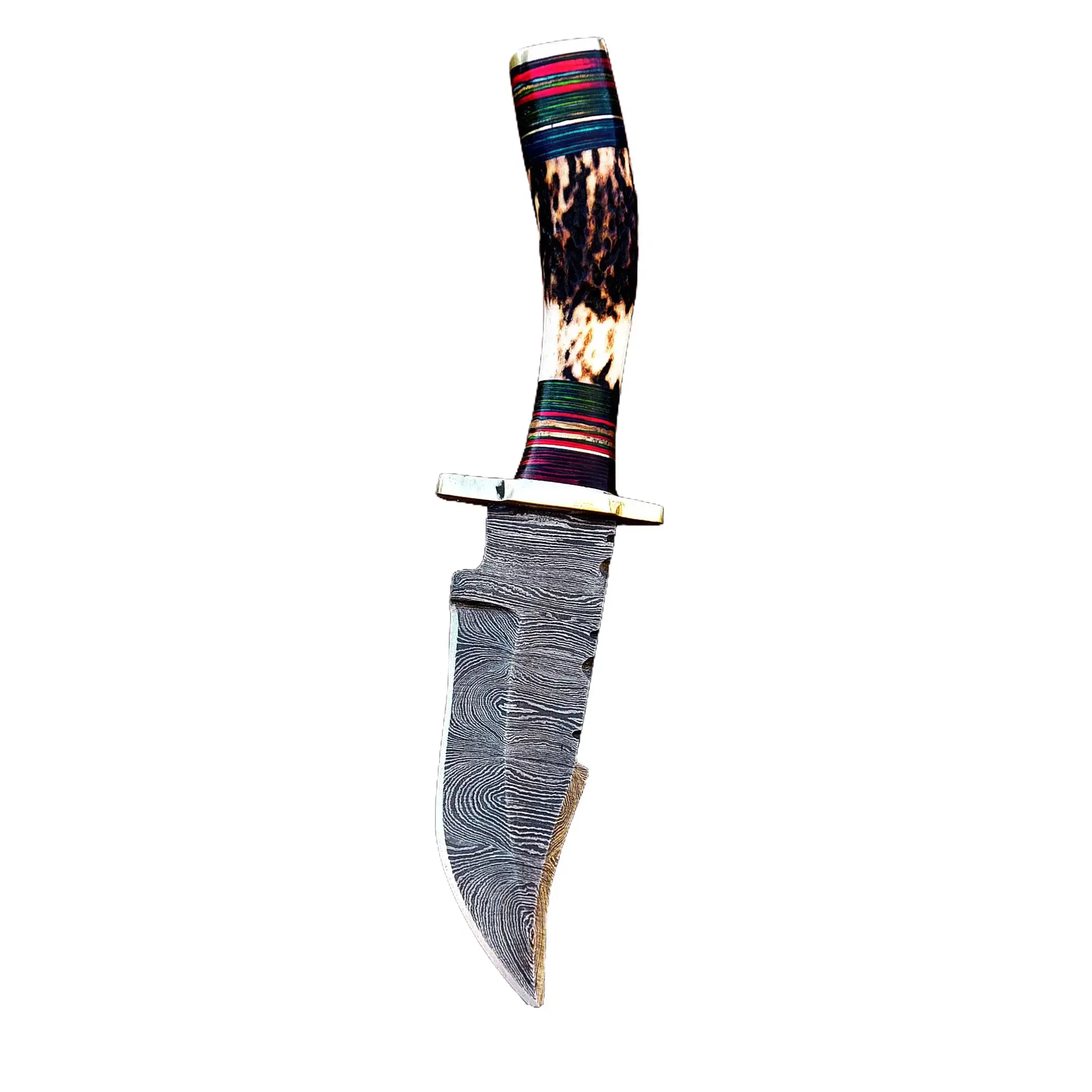 Custom Handcrafted Damascus Steel Fixed Blade Skinner Knife Outdoor Knife With Free leather Sheath