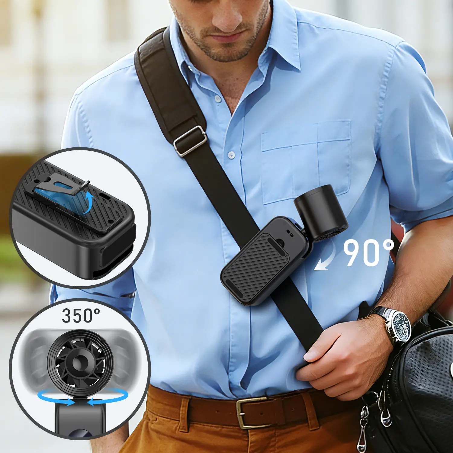 4-in-1 Multifunctional Cooling Fan  2 Wear Ways Neck/Waist Handheld Fan with Phone Holder Foldable All-in-One Gear for On-The-Go Daily Use summer cool Summervibes DealsForYouDays