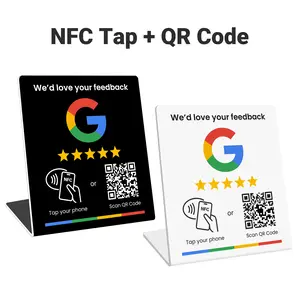 Google Review Stands, NFC Tap & Dynamic QR Code, Easy Setup with Review Link Management, No APP Required, Review Us On Google , Review Sign, Business Stands, Office Desk Accessories