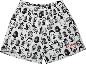Horror Icons Mesh Shorts Jason Ghostface Michael Myers Freddy Chucky Jigsaw Pinhead Gym Baggy Loose Casual Streetwear All Season Unisex
