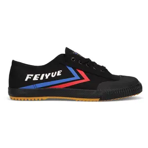 Authentic Feiyue Trainer Sneakers in Breathable Canvas | Black with Signature Feiyue Logo | Great for Martial Arts, Lifting, Parkour and Everyday Wear | Virtual Zero Drop | Streetwear Fashion | Fe Lo 1920 Heritage Shoe | Ships from USA
