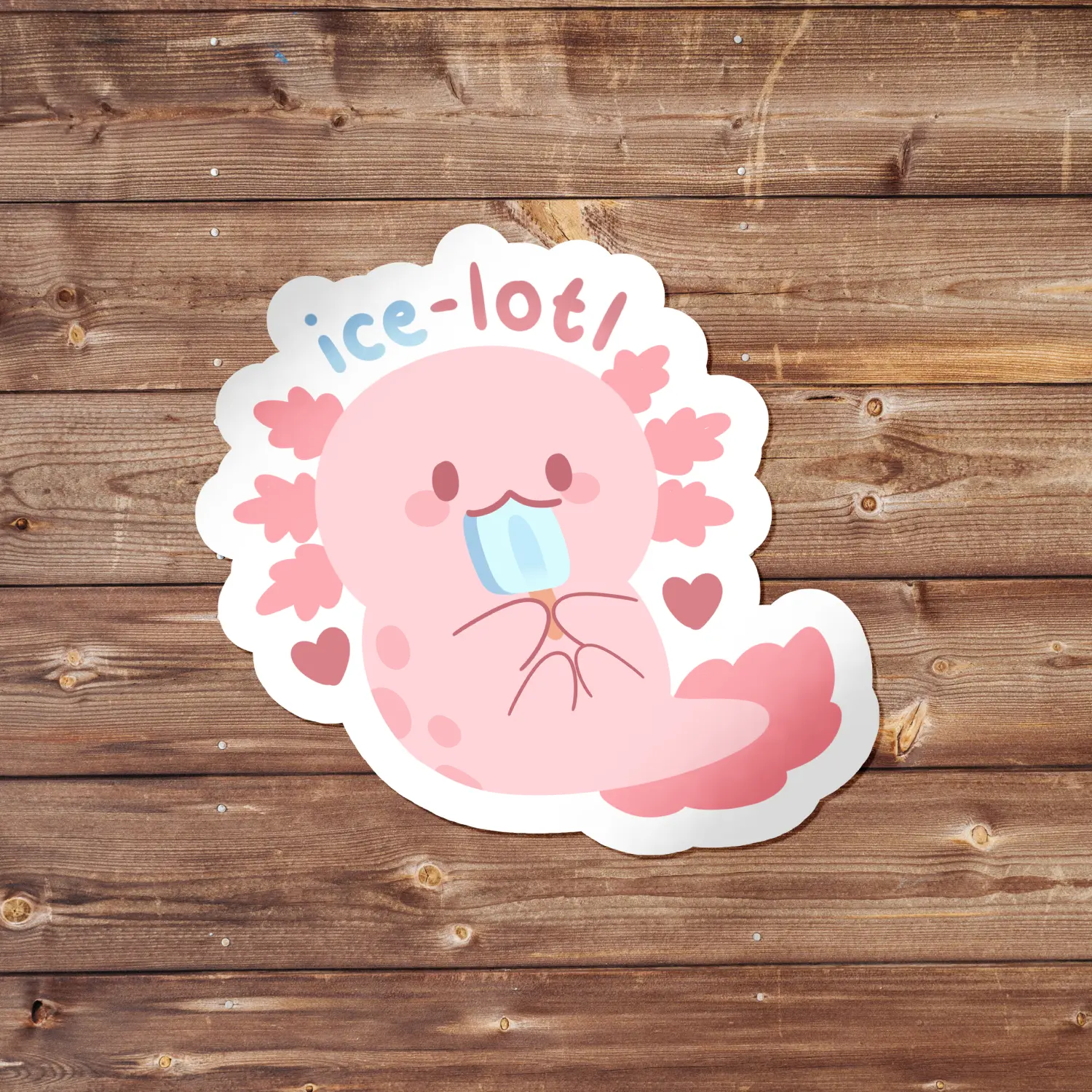 Silly Axolotl Vinyl Sticker – Hilarious Meme Decal for Cars, Laptops, Kindles, Tumblers – UV-Resistant, Weatherproof