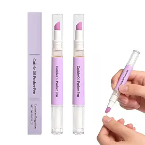 2PCS Cuticle Oil Pusher Pen Ceramic Cuticle Oil Cuticle Pusher 2 in 1 Nail Care Pen Mess-Free Nail Care Pen for Hangnails, Dry & Damaged Cuticles, Portable Travel Manicure Tool