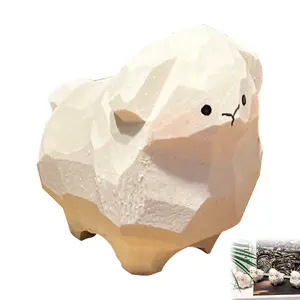 Wooden Sheep Figurine Hand-Carved Decorative Hanging Ornament Small Gift, Unique Home Decoration, Perfect for Collectors