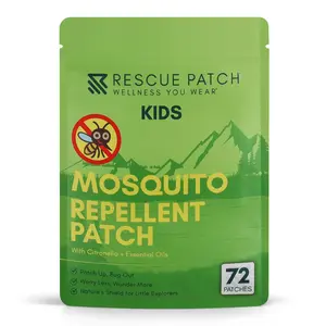 Rescue Patch Mosquito Repellent Patch for Kids– Plant-Based Essential Oil Mosquito Stickers for Clothing, Outdoor Wearable Bug Repellent Patches, 72 Count