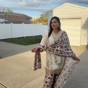 Partywear Chinon shrara set with Duppta Traditional Elegant