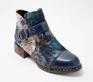 L'Artiste by Spring Step Buckled Ankle Boots - Sipperb