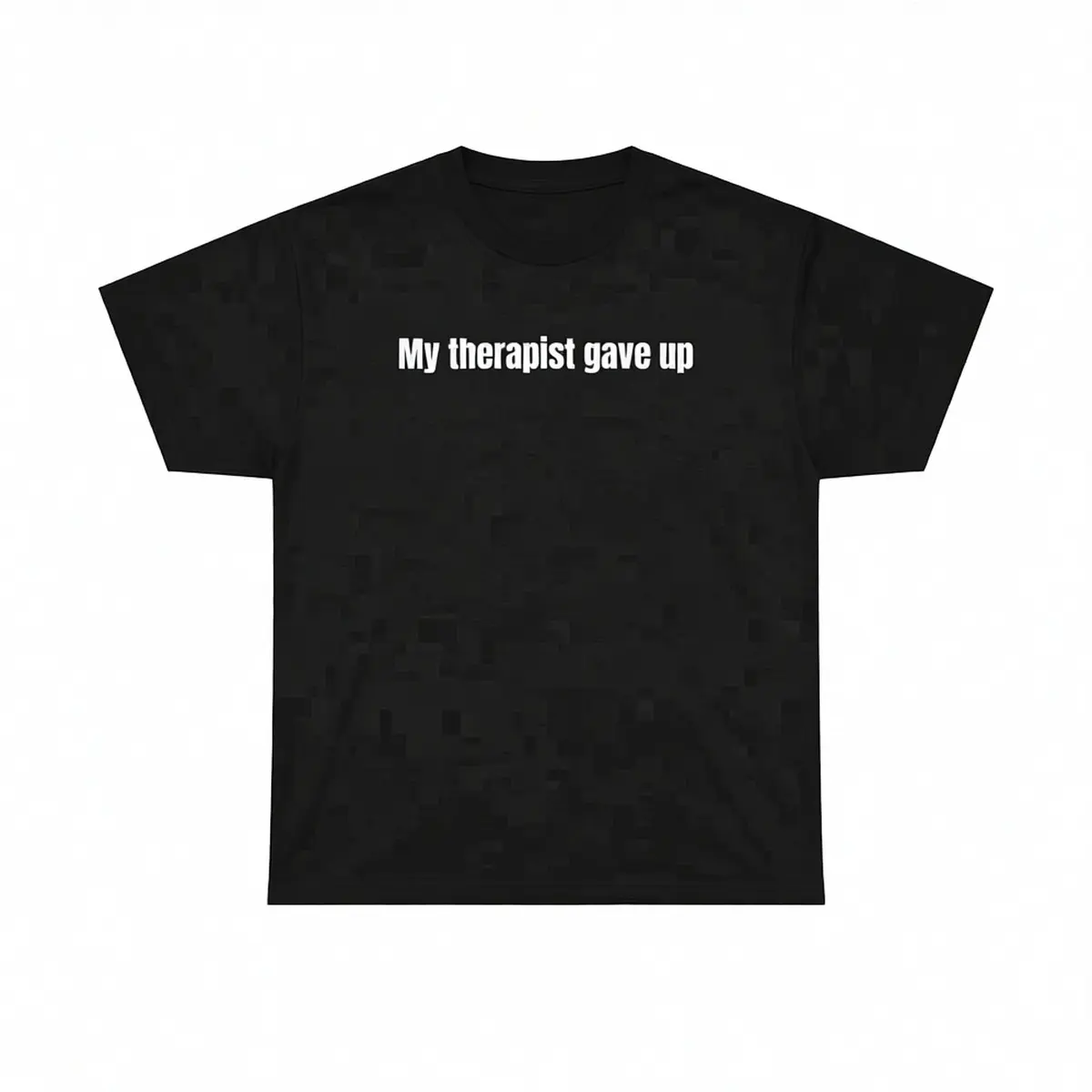 Men's Cotton Graphic T-Shirt with Playful 'Therapist Gave Up' Print, Short-Sleeve Crewneck for Casual Streetwear Fashion, Tshirt