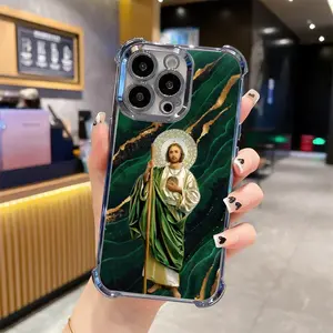 Creative Jesus Pattern Phone case for iPhone 17 Pro Max 16 Plus 15 14 13 12 Full Body Protection Shockproof Soft Silicone Cover 274