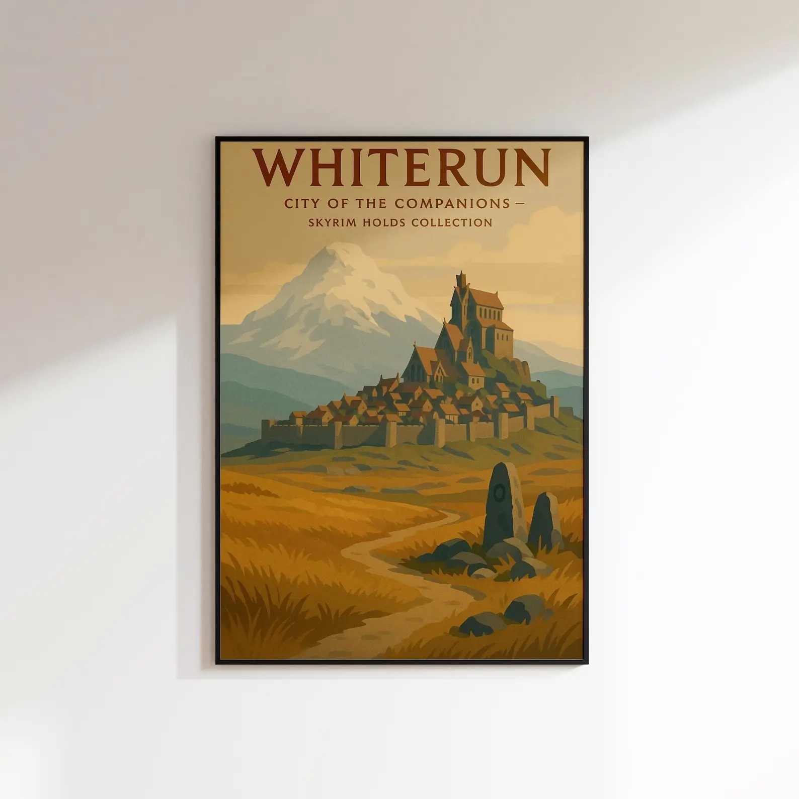 Skyrim Game Poster, Minimalist Video Gaming Room Wall Art, Gaming Gift for Fan