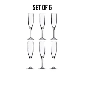 Bold Drinkware Revel Polycarbonate Champagne Flutes, Set of 6