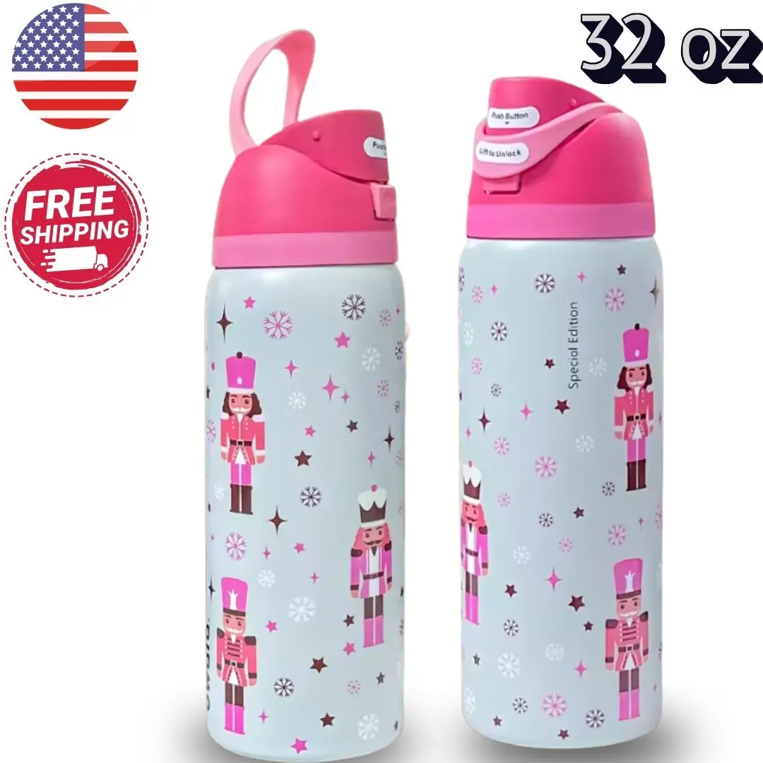 Owala FreeSip Insulated Stainless Steel Water Bottle Straw 32 oz NutCracker