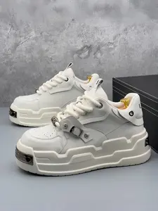 Unisex Barbie Pink Tech Platform Shoes: Bold Barbie Pink Hue, Metal Buckle Accents, Ultra-Thick Height Boost Sole. For Streetwear/Head-Turning Looks