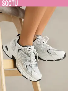 Women's Casual Sports Shoes, Breathable Mesh Upper, Lightweight Durable Laces, Thick Anti-Slip Sole, Suitable for Outdoor Sports, Travel, Commuting, Non Slip Sneakers