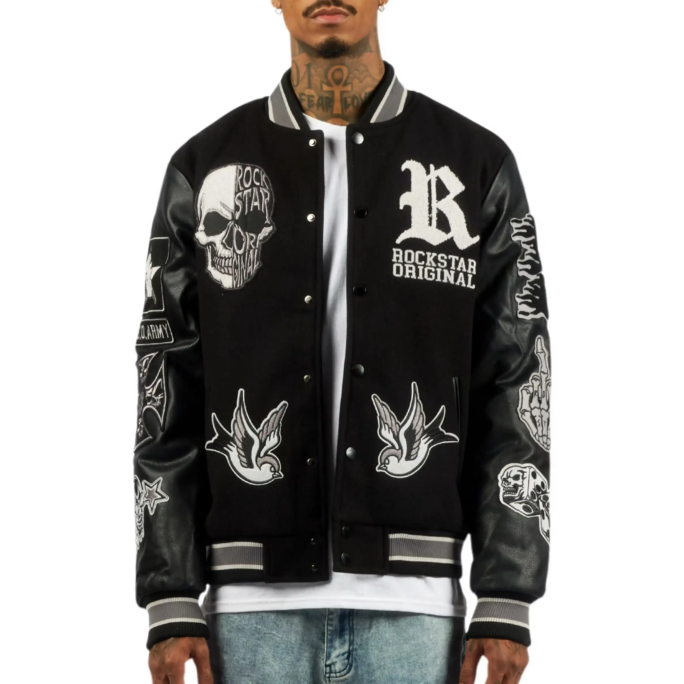 Vidar Black Varsity Jacket Vidar Black Varsity Jacket