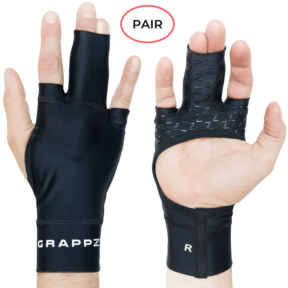 Grappz Middle Finger Brace Compression Gloves – Athletic Buddy Tape sleeves for BJJ, Wrestling, Basketball & All Sports