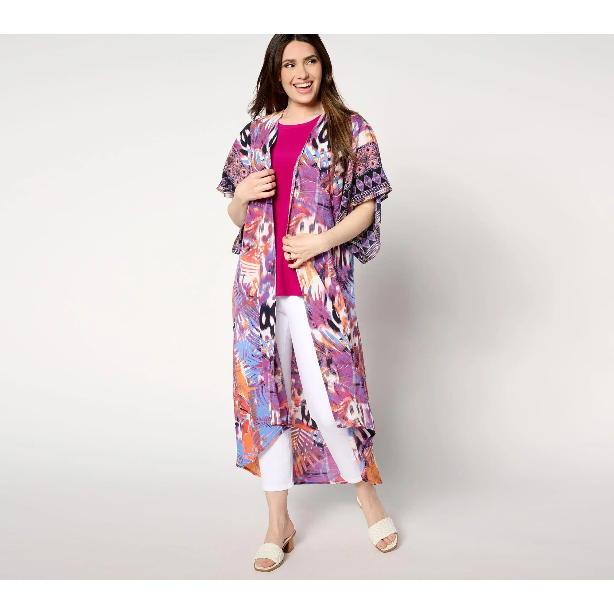 Attitudes by Renee Regular Border Print Duster